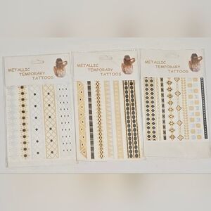 Metallic Temporary Body Tattoo Sexy Jewelry Tattoo 3 sheets